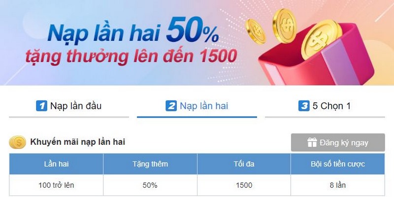 Khuyến mãi casino Kubet77 nạp tiền lần 2